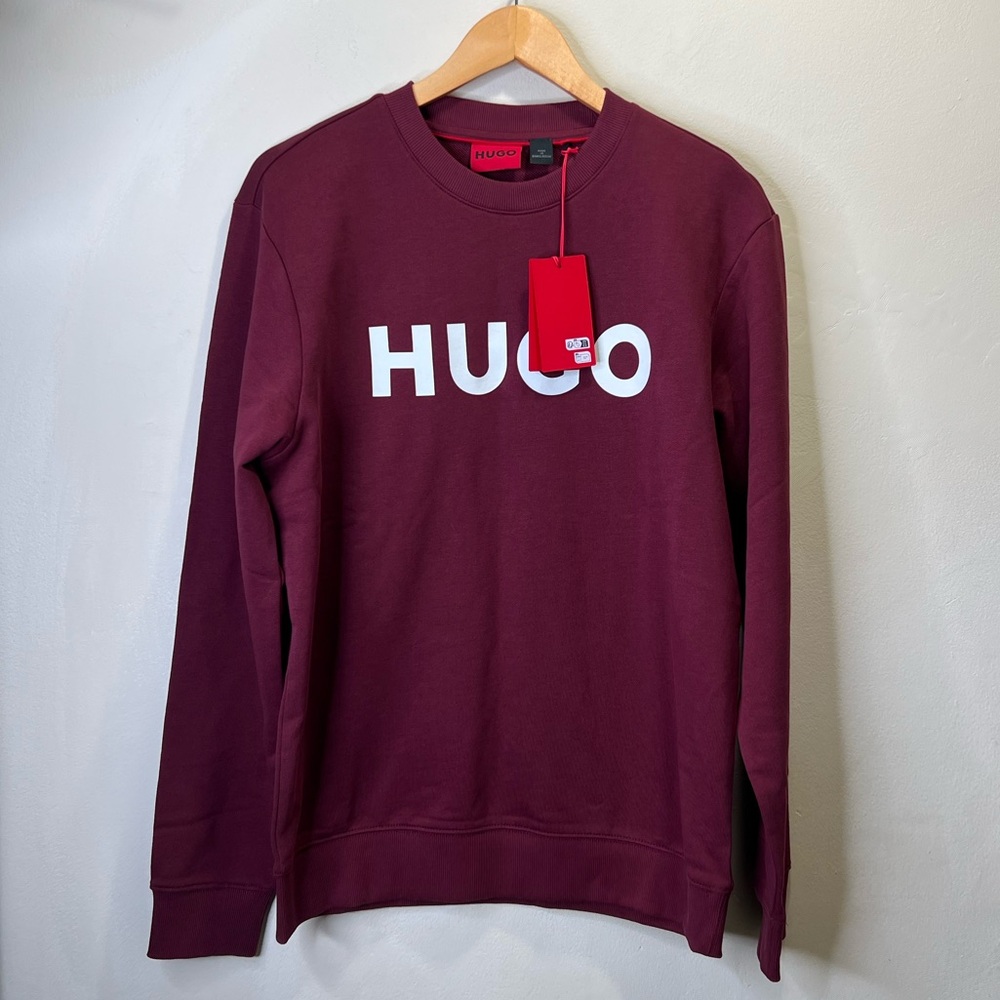 HUGO Men's Dark Red Crewneck Sweater M